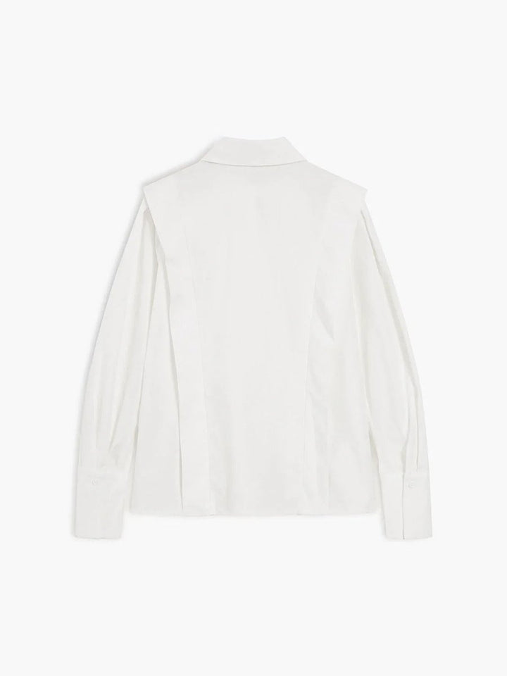 Ivy | Women's Oversized Satin Blouse Long Sleeve Button-Up Collar