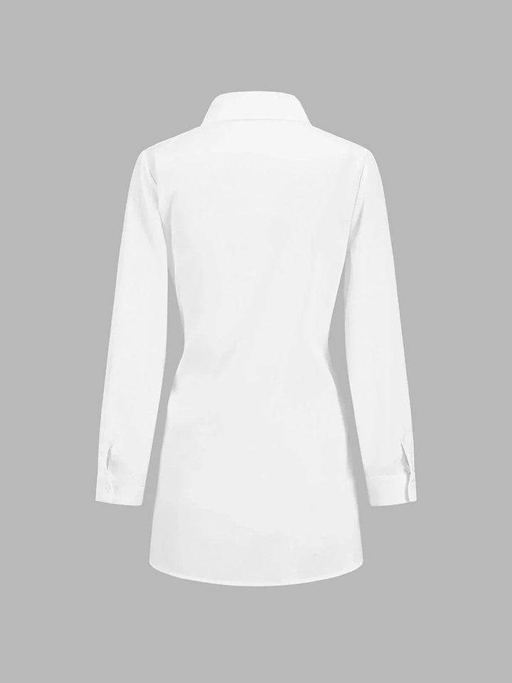 Rosie | Women's Oversized Long-Sleeve Tie-Front Blouse Open Collar