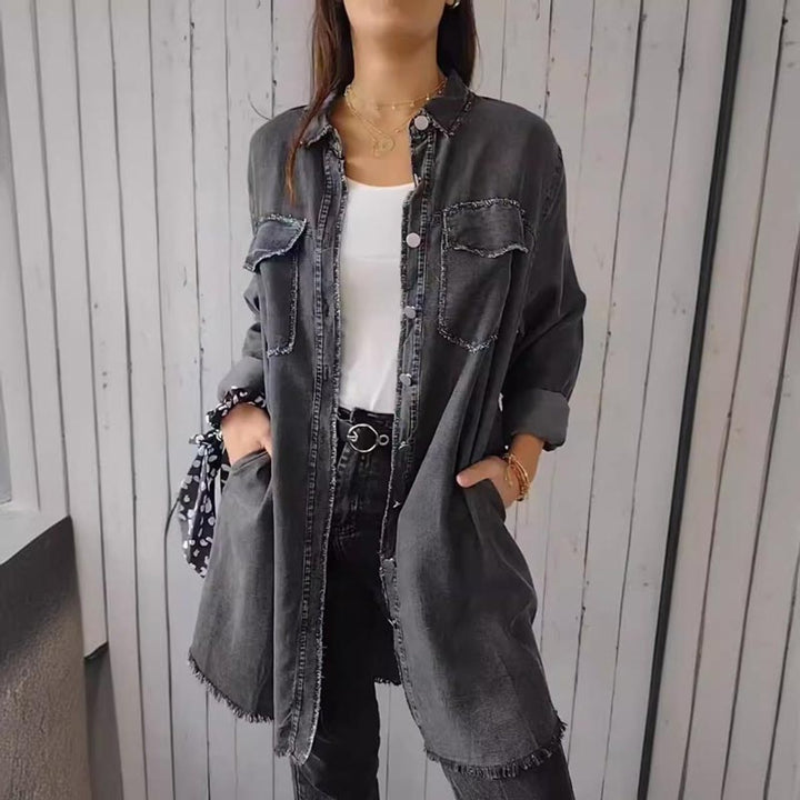 Ivy | Women's Oversized Longline Button-Down Denim Coat