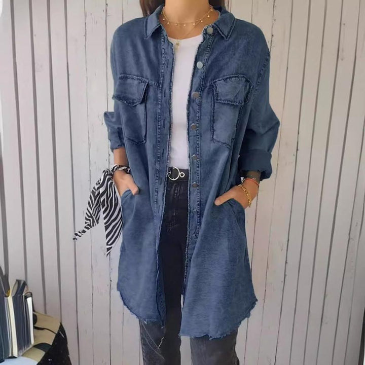Ivy | Women's Oversized Longline Button-Down Denim Coat