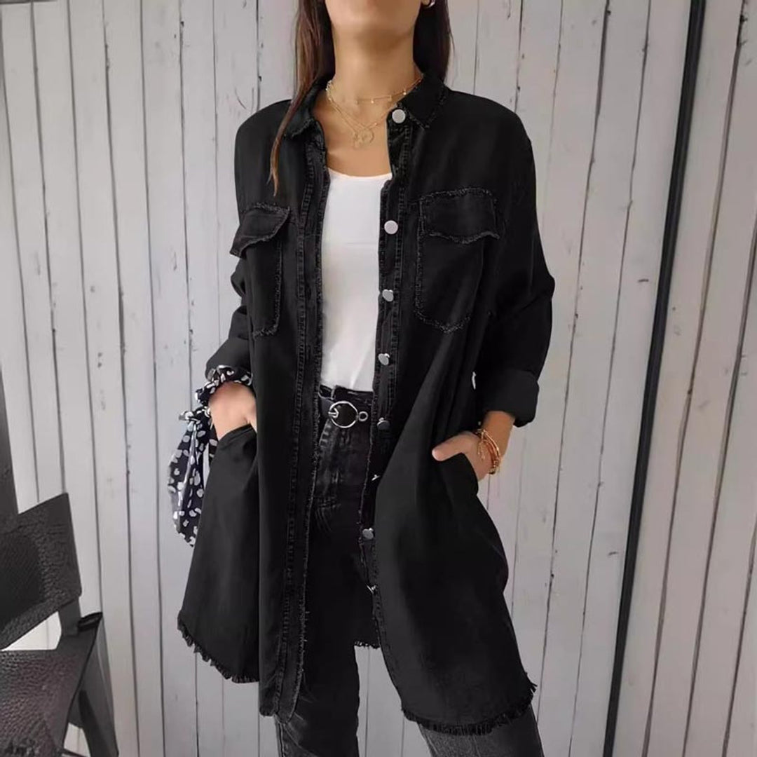 Ivy | Women's Oversized Longline Button-Down Denim Coat