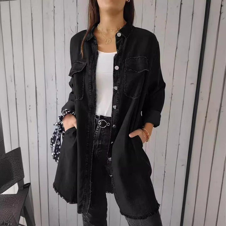 Ivy | Women's Oversized Longline Button-Down Denim Coat