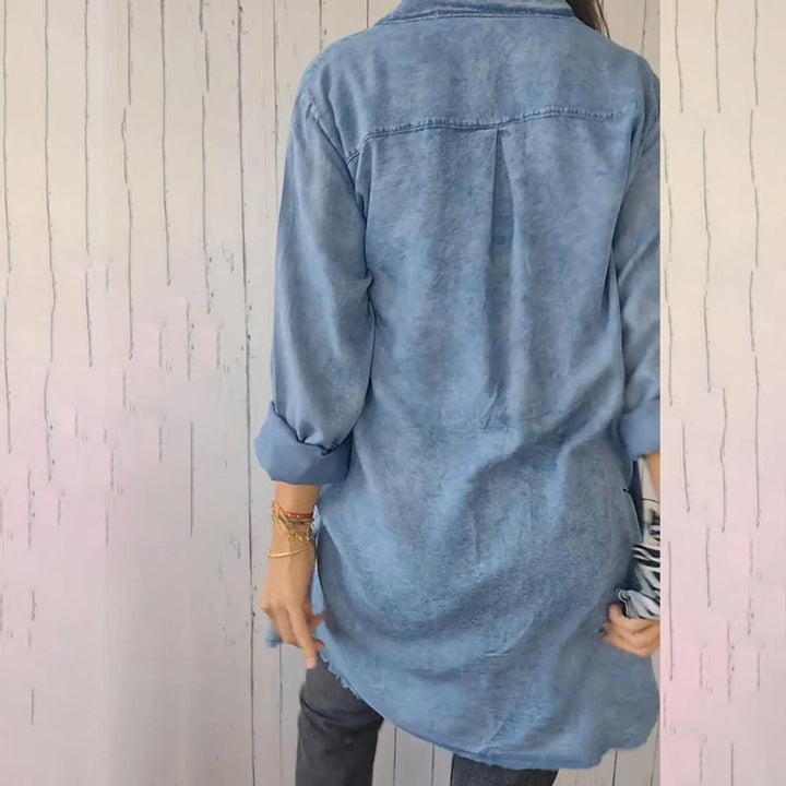 Ivy | Women's Oversized Longline Button-Down Denim Coat