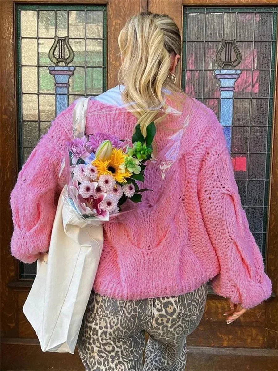 Evelyn | Women's Oversized Open-Knit Jumper Batwing Sleeve Wide Neck