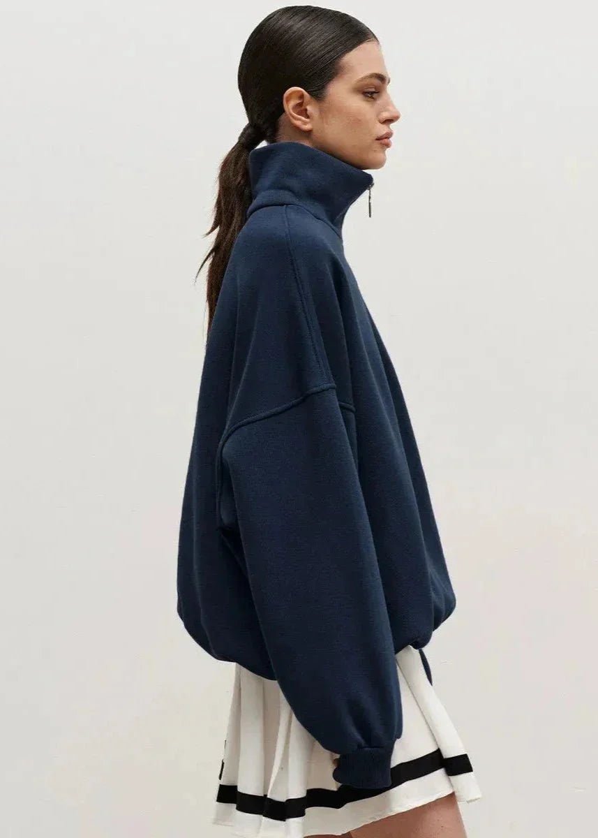 Amelia | Women's Oversized Quarter-Zip Roll Neck Jumper Relaxed Fit