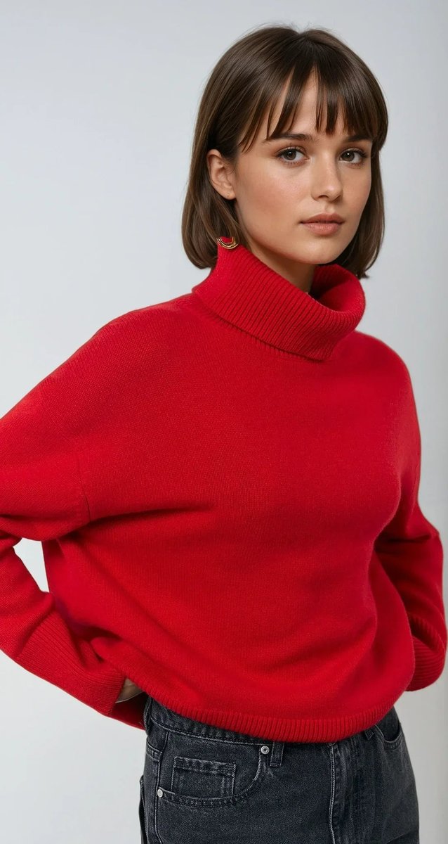 Scarlett | Women's Oversized Roll Neck Knitted Jumper Relaxed Fit