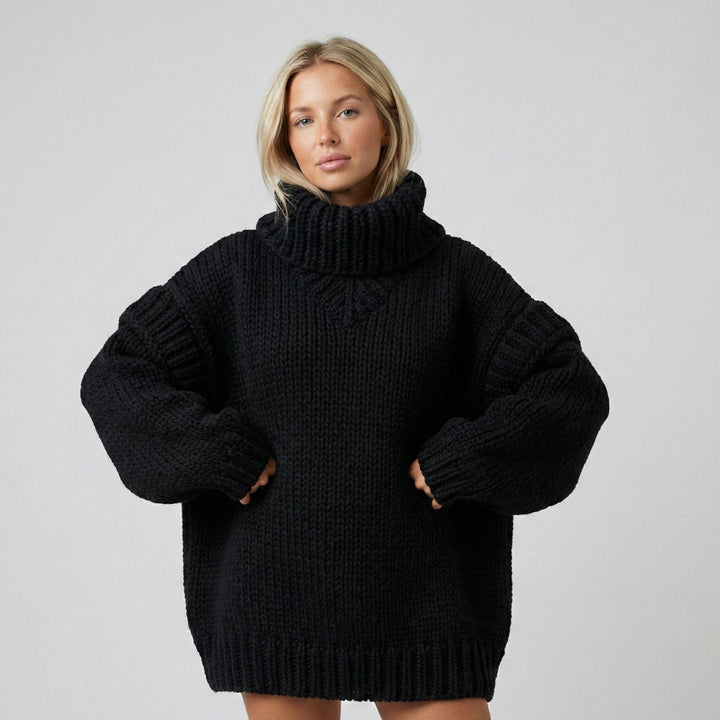 Olivia | Women's Oversized Roll Neck Knitted Jumper Dress