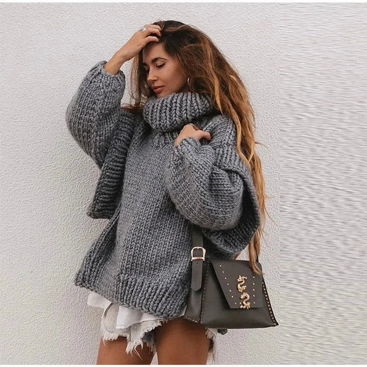 Olivia | Women's Oversized Roll Neck Knitted Jumper Dress