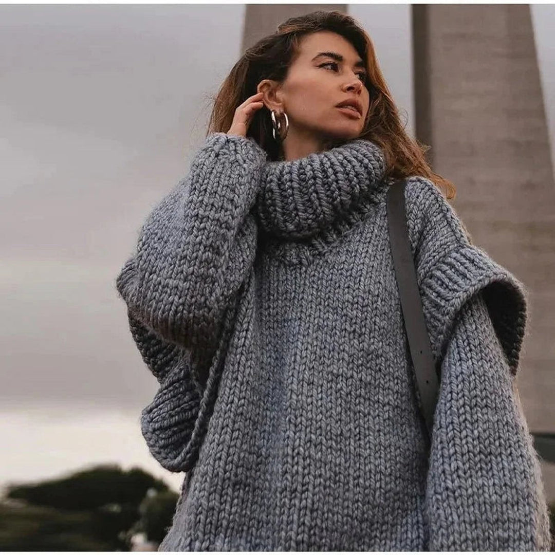 Olivia | Women's Oversized Roll Neck Knitted Jumper Dress