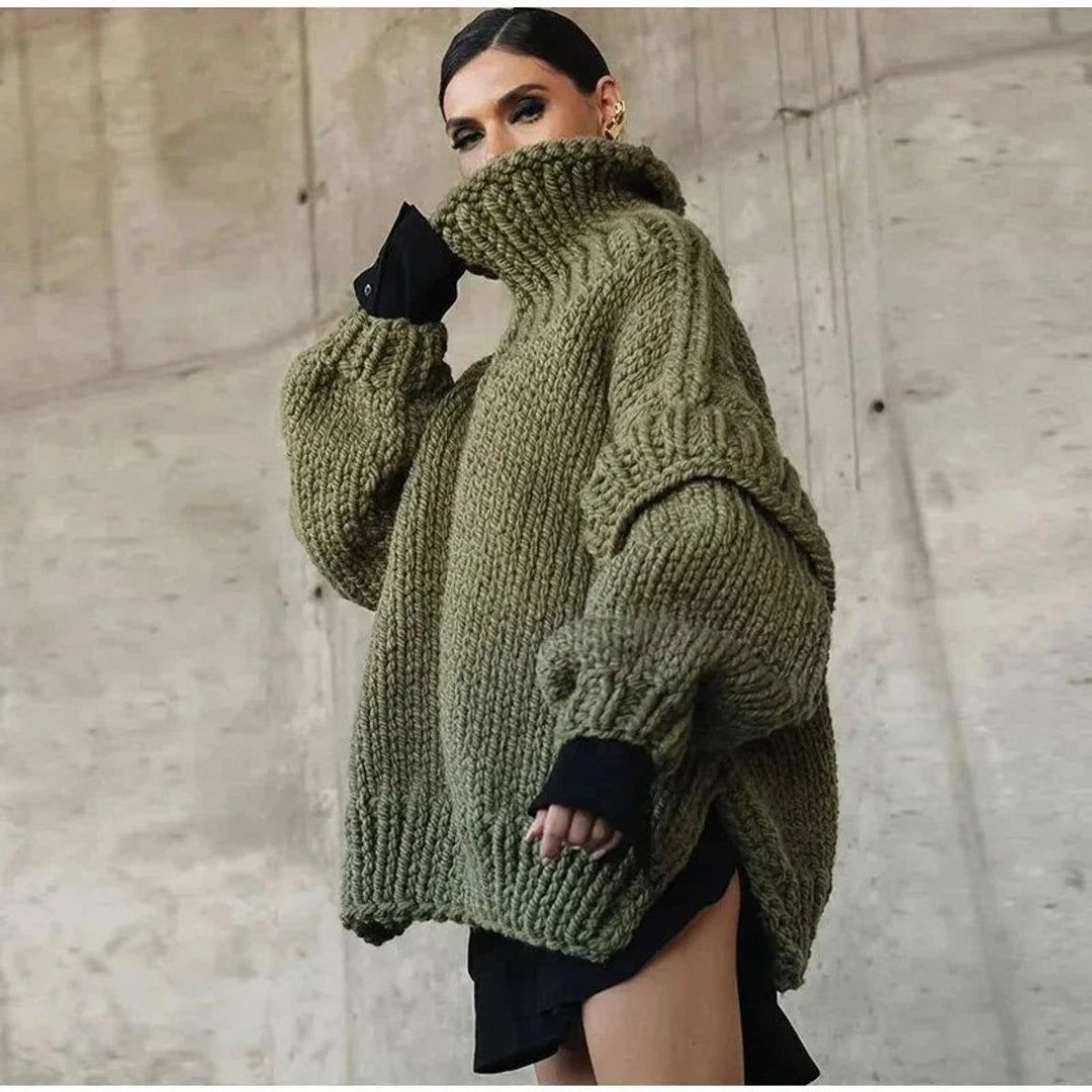 Olivia | Women's Oversized Roll Neck Knitted Jumper Dress