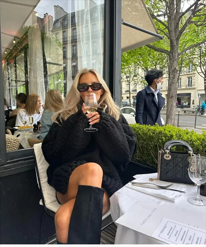 Olivia | Women's Oversized Roll Neck Knitted Jumper Dress