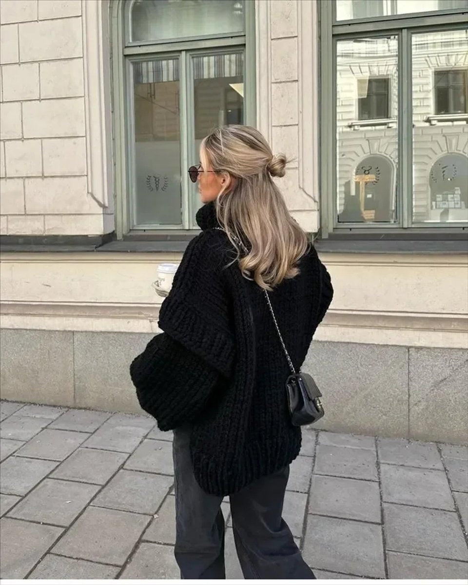Olivia | Women's Oversized Roll Neck Knitted Jumper Dress