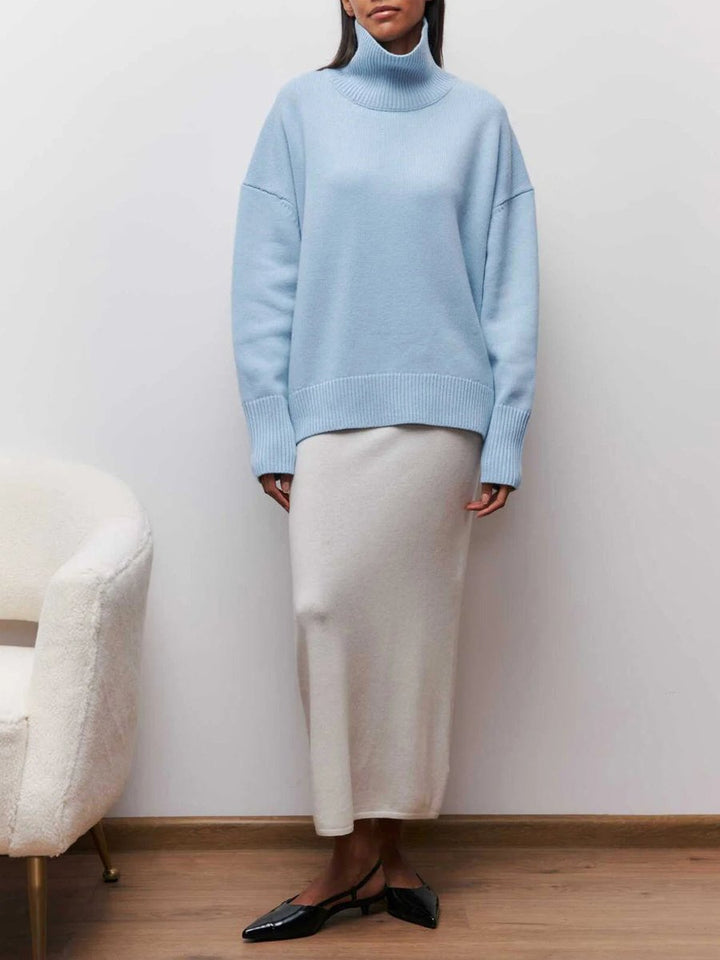Isla | Women's Oversized Chunky Roll Neck Knitted Jumper Drop Shoulder