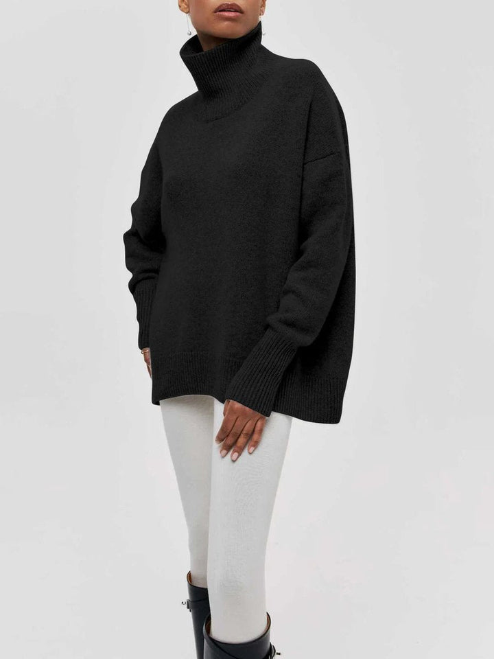 Isla | Women's Oversized Chunky Roll Neck Knitted Jumper Drop Shoulder