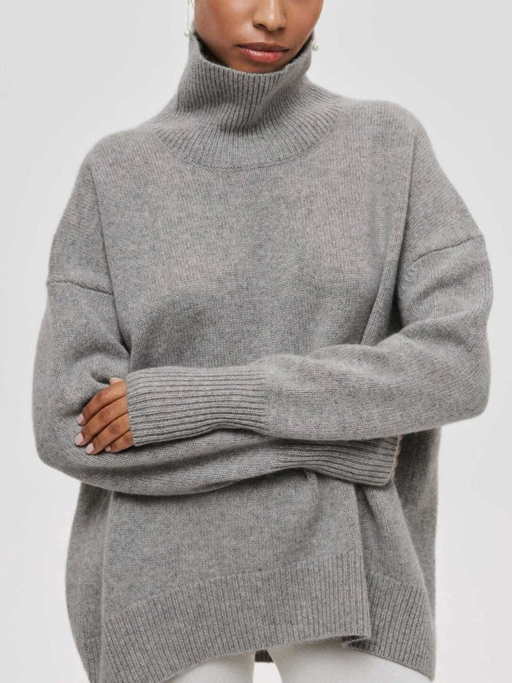 Isla | Women's Oversized Chunky Roll Neck Knitted Jumper Drop Shoulder