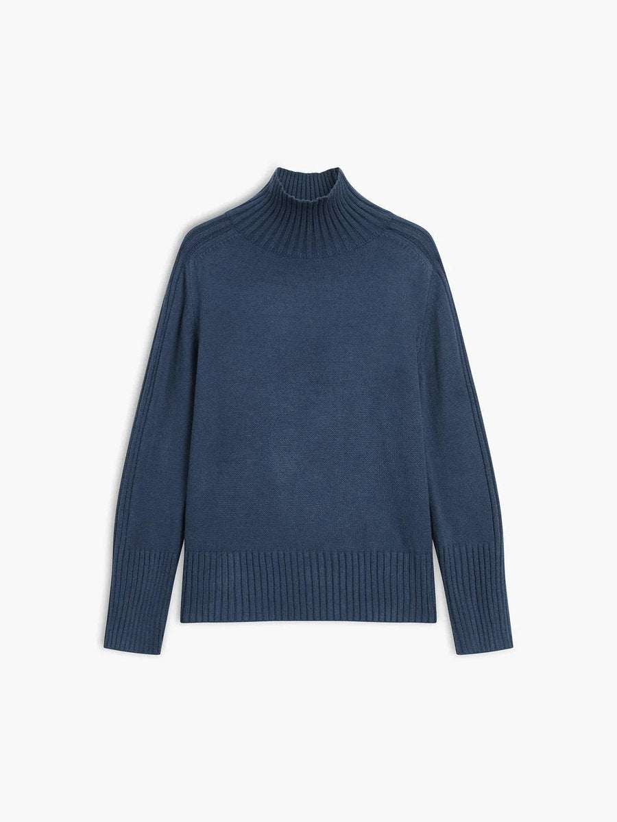 Mia | Women's Oversized Ribbed Roll Neck Knitted Jumper Wide Cuffs