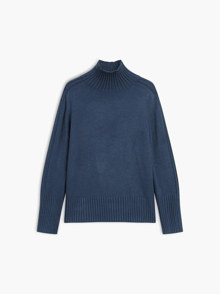 Mia | Women's Oversized Ribbed Roll Neck Knitted Jumper Wide Cuffs