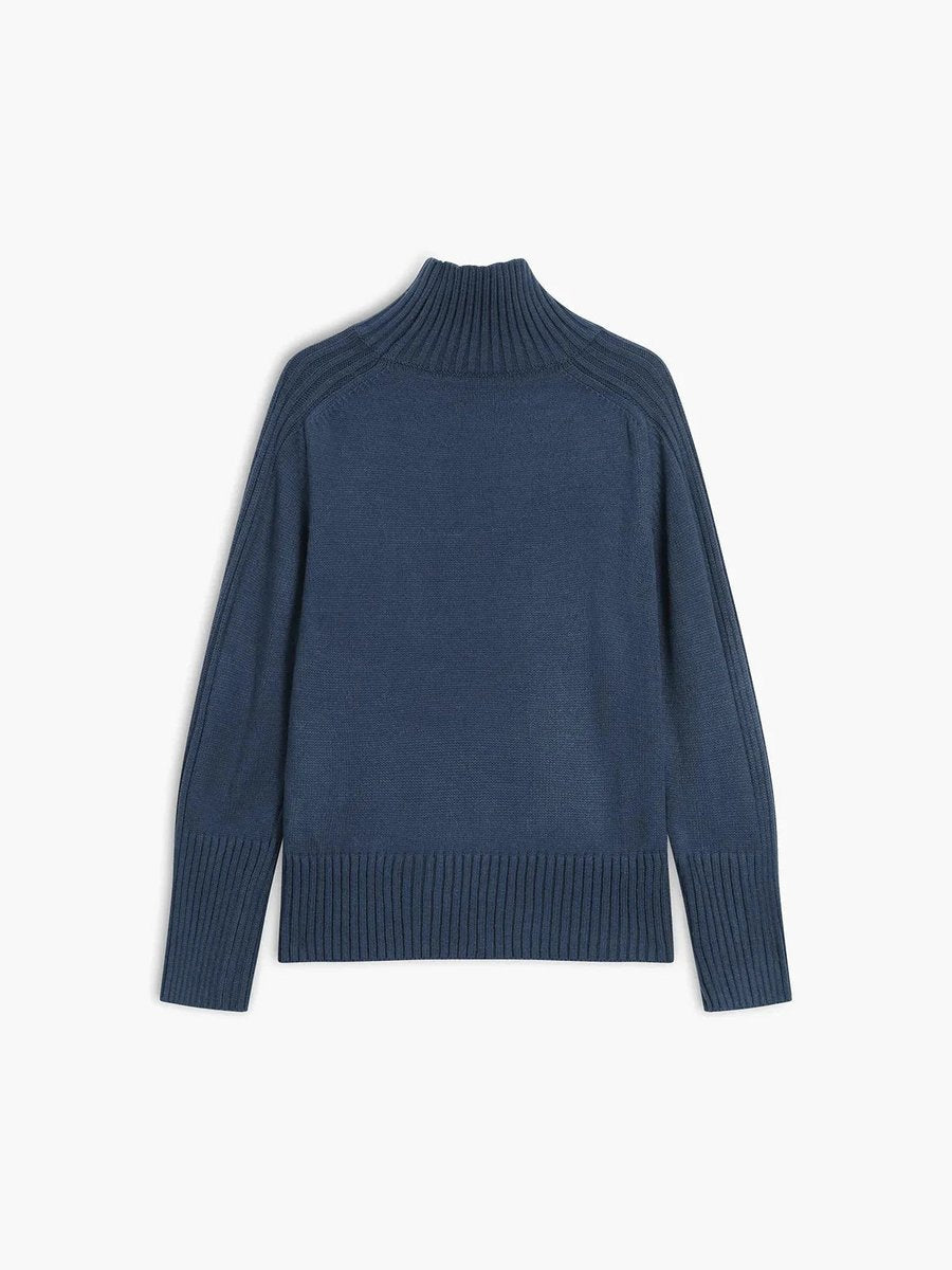Mia | Women's Oversized Ribbed Roll Neck Knitted Jumper Wide Cuffs