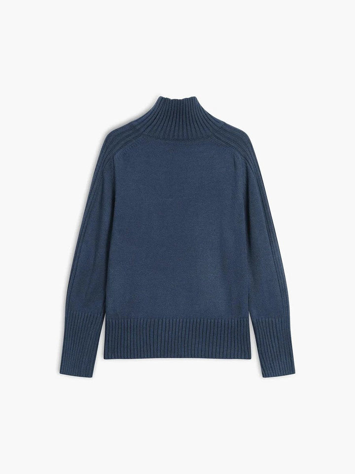Mia | Women's Oversized Ribbed Roll Neck Knitted Jumper Wide Cuffs