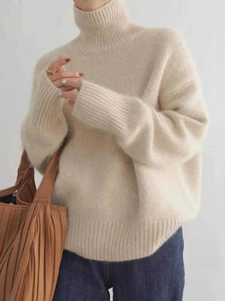 Mia | Women's Oversized Roll Neck Knitted Jumper Relaxed Fit