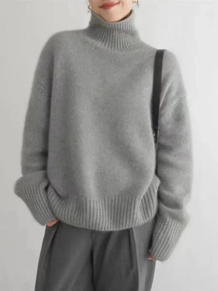 Mia | Women's Oversized Roll Neck Knitted Jumper Relaxed Fit