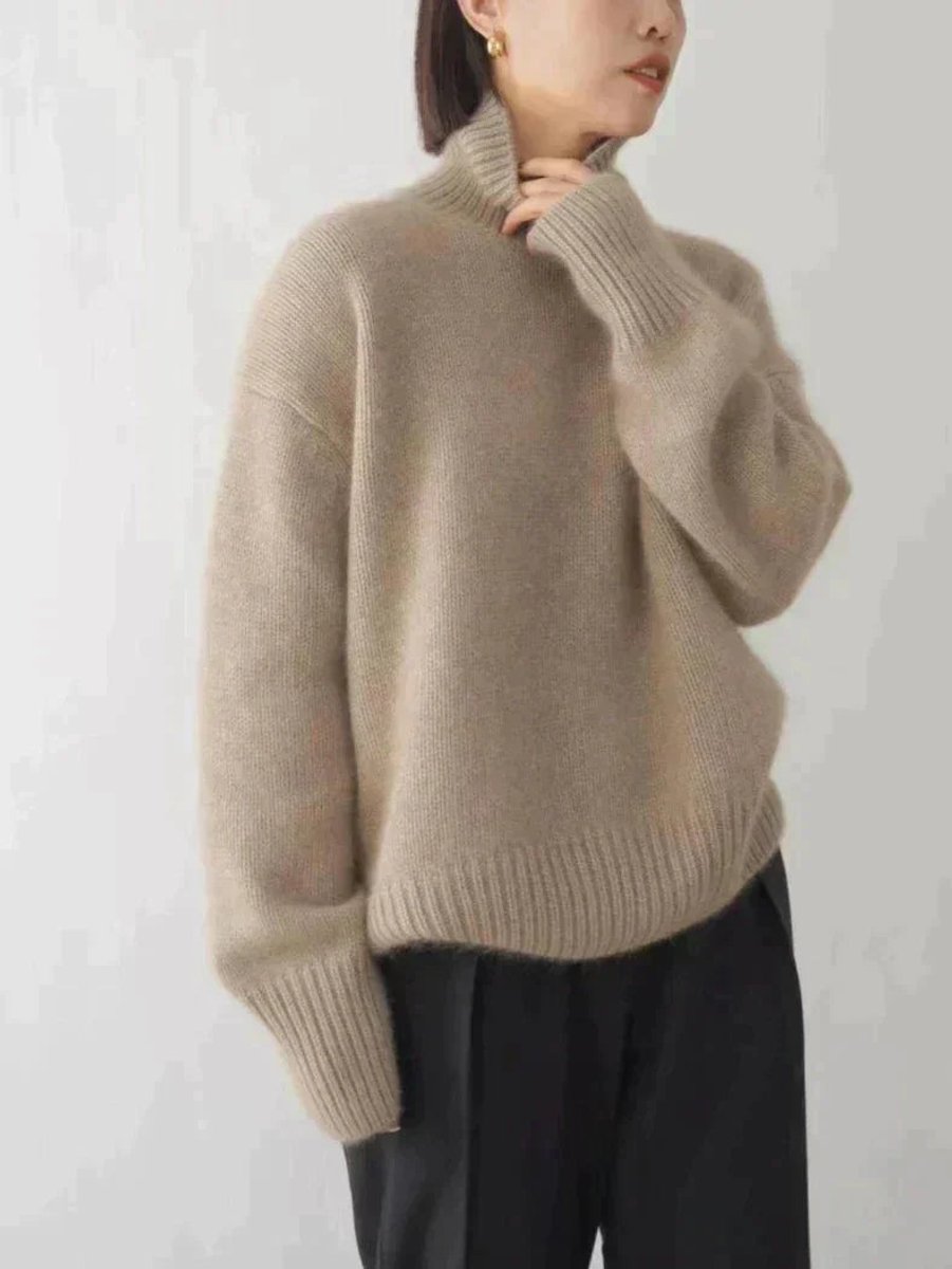 Mia | Women's Oversized Roll Neck Knitted Jumper Relaxed Fit