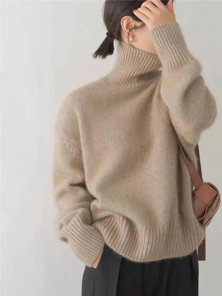Mia | Women's Oversized Roll Neck Knitted Jumper Relaxed Fit