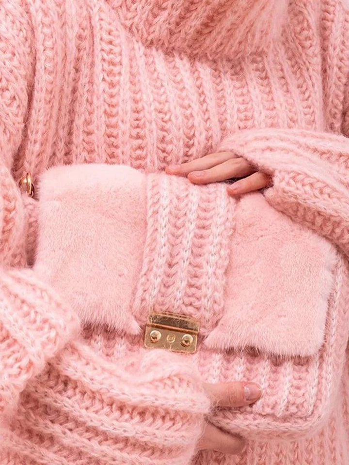 Willow | Women's Oversized Roll Neck Knitted Jumper Wide Sleeve