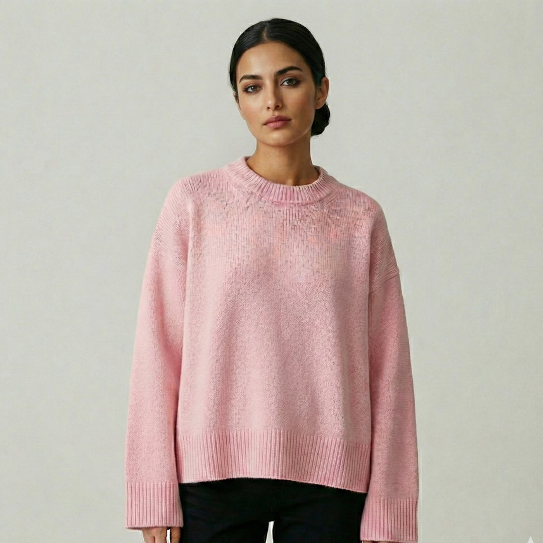 Willow | Women's Oversized Knitted Jumper Crew Neck Drop Shoulder
