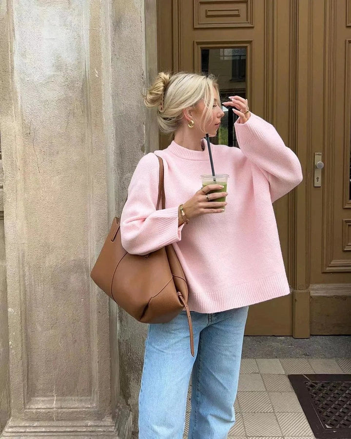 Willow | Women's Oversized Knitted Jumper Crew Neck Drop Shoulder