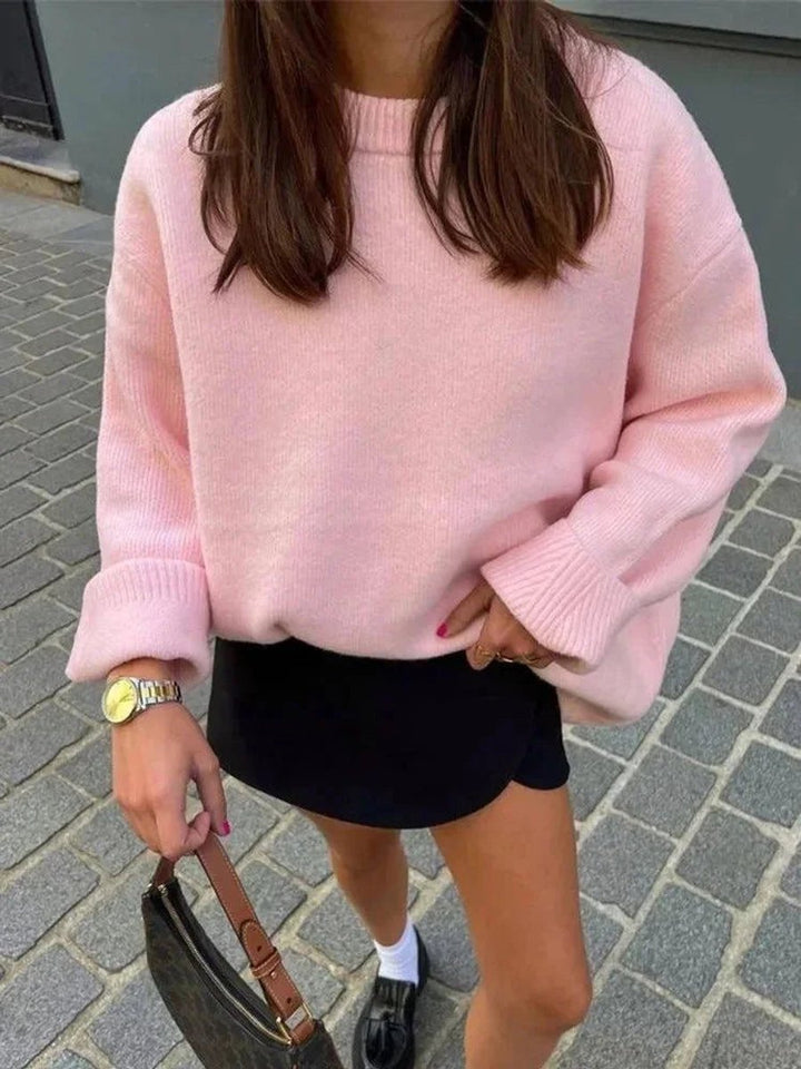Willow | Women's Oversized Knitted Jumper Crew Neck Drop Shoulder
