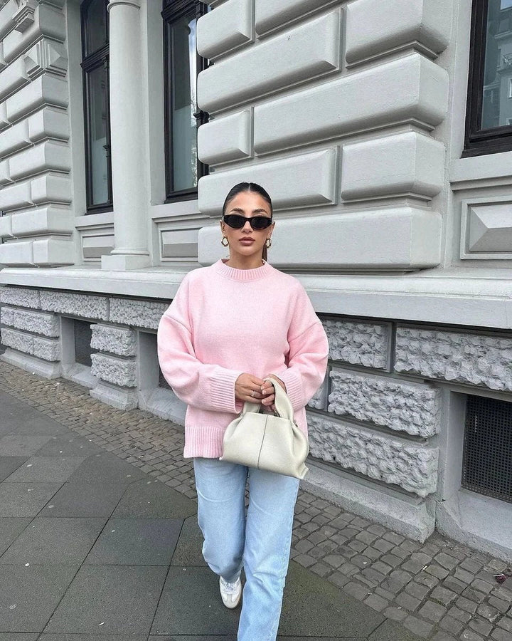 Willow | Women's Oversized Knitted Jumper Crew Neck Drop Shoulder