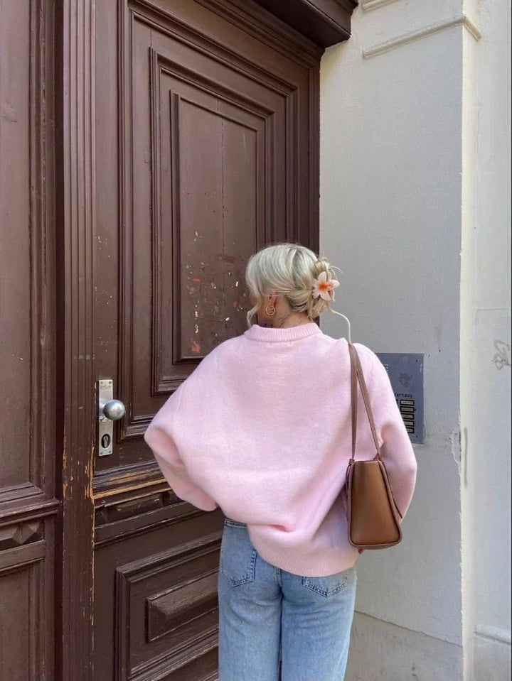 Willow | Women's Oversized Knitted Jumper Crew Neck Drop Shoulder