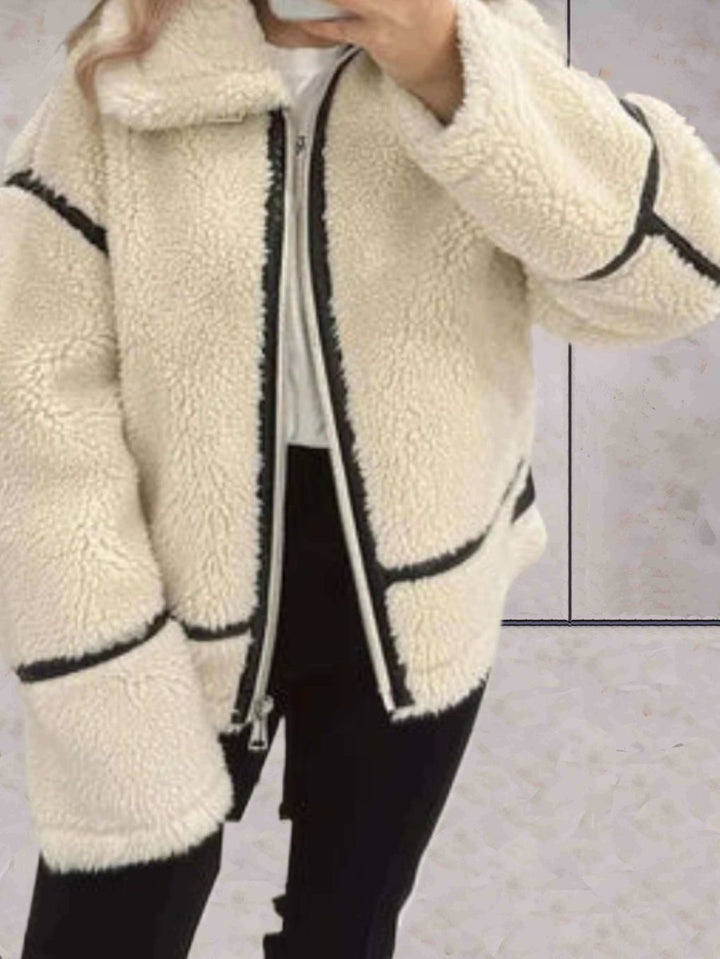 Aria | Women's Oversized Teddy Fleece Zip-Up Coat