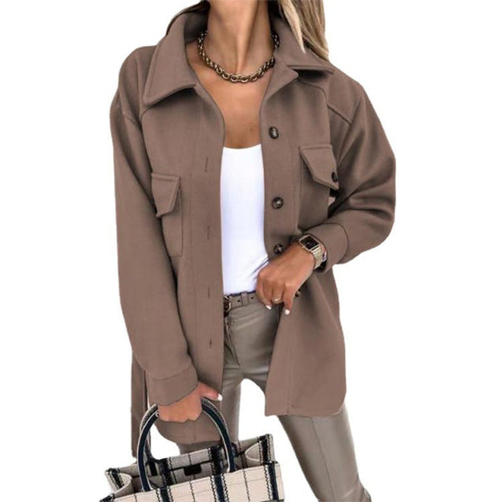 Willow | Women's Oversized Wool Coat Casual Button-Up Shacket Jacket