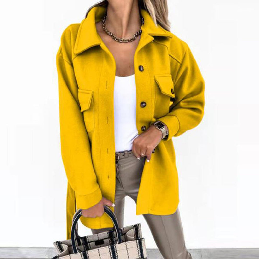Willow | Women's Oversized Wool Coat Casual Button-Up Shacket Jacket