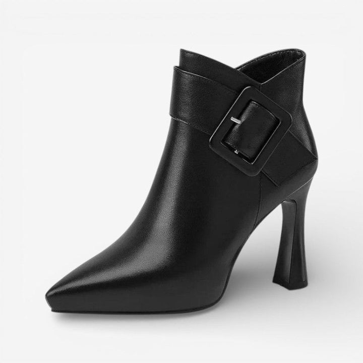 Sienna | Women's Pointed-Toe Buckle-Strap Heeled Ankle Boots