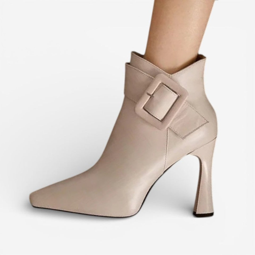 Sienna | Women's Pointed-Toe Buckle-Strap Heeled Ankle Boots
