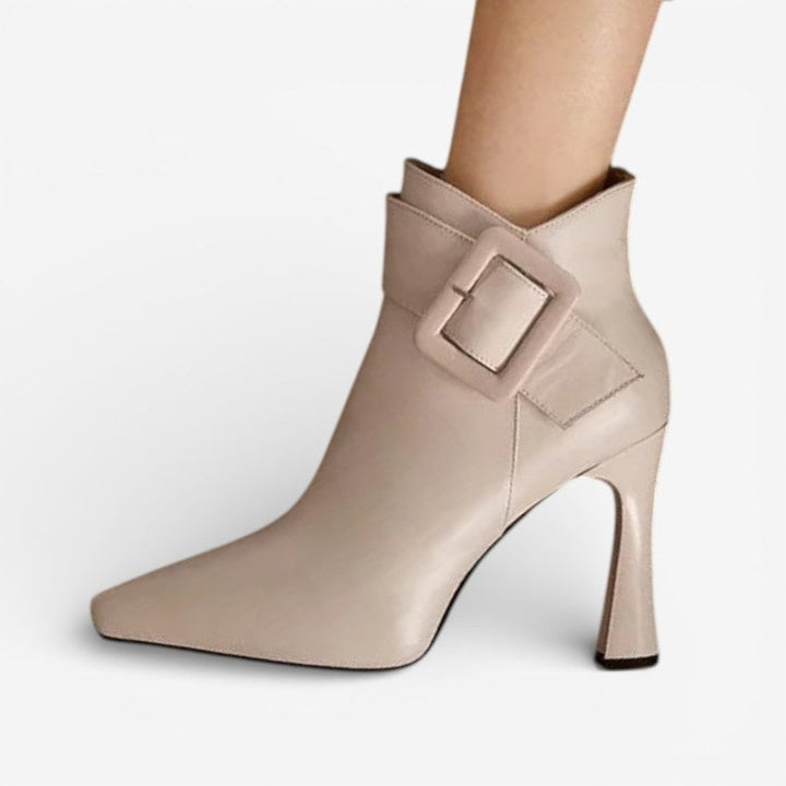 Sienna | Women's Pointed-Toe Buckle-Strap Heeled Ankle Boots