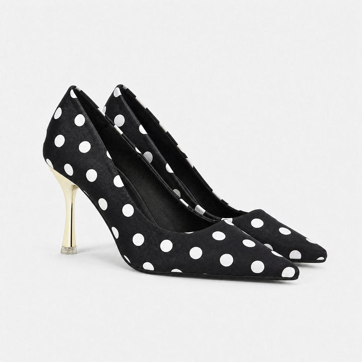Ella | Women's Polka Dot Pointed Toe Stiletto Court Shoes