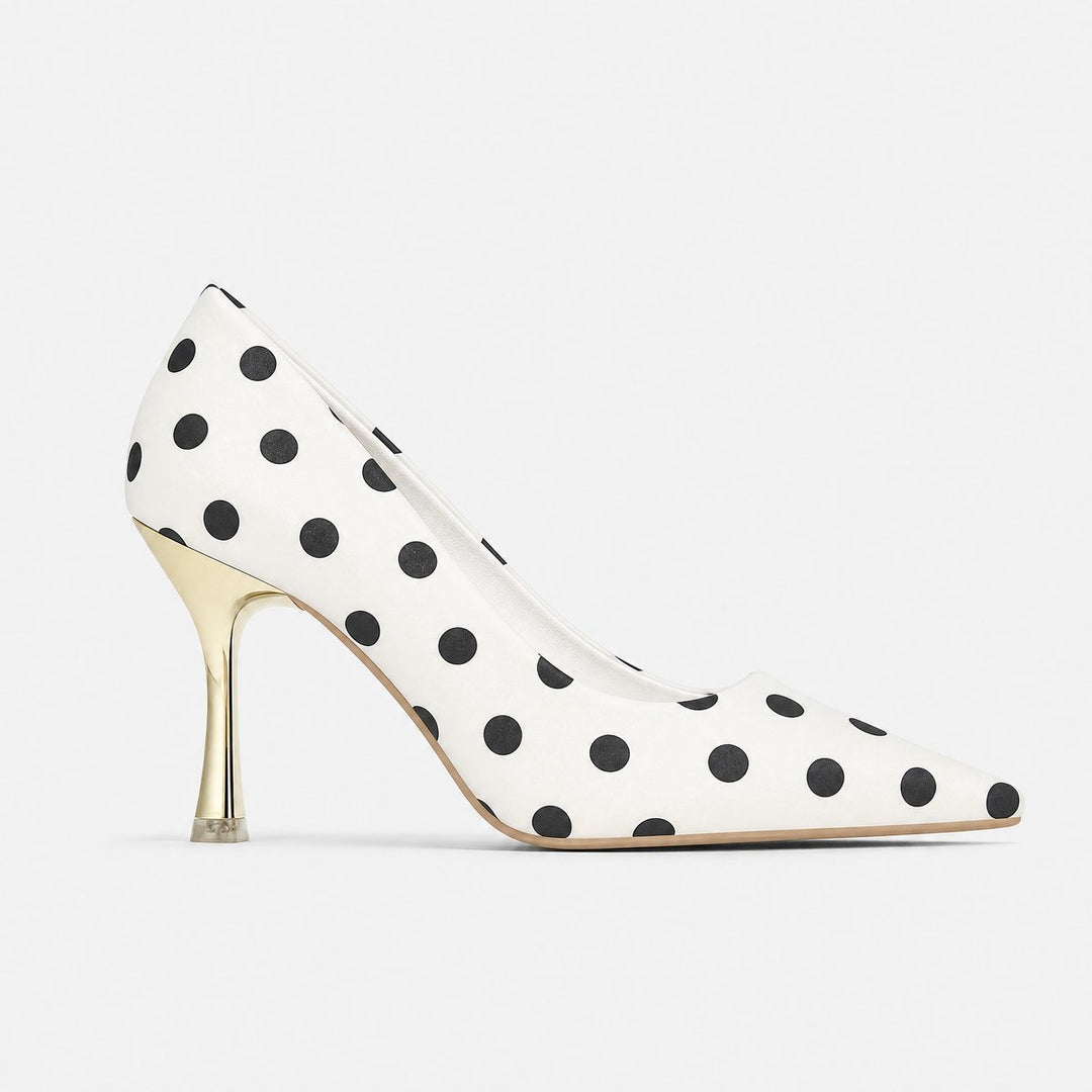 Ella | Women's Polka Dot Pointed Toe Stiletto Court Shoes