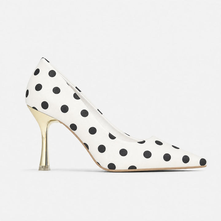Ella | Women's Polka Dot Pointed Toe Stiletto Court Shoes