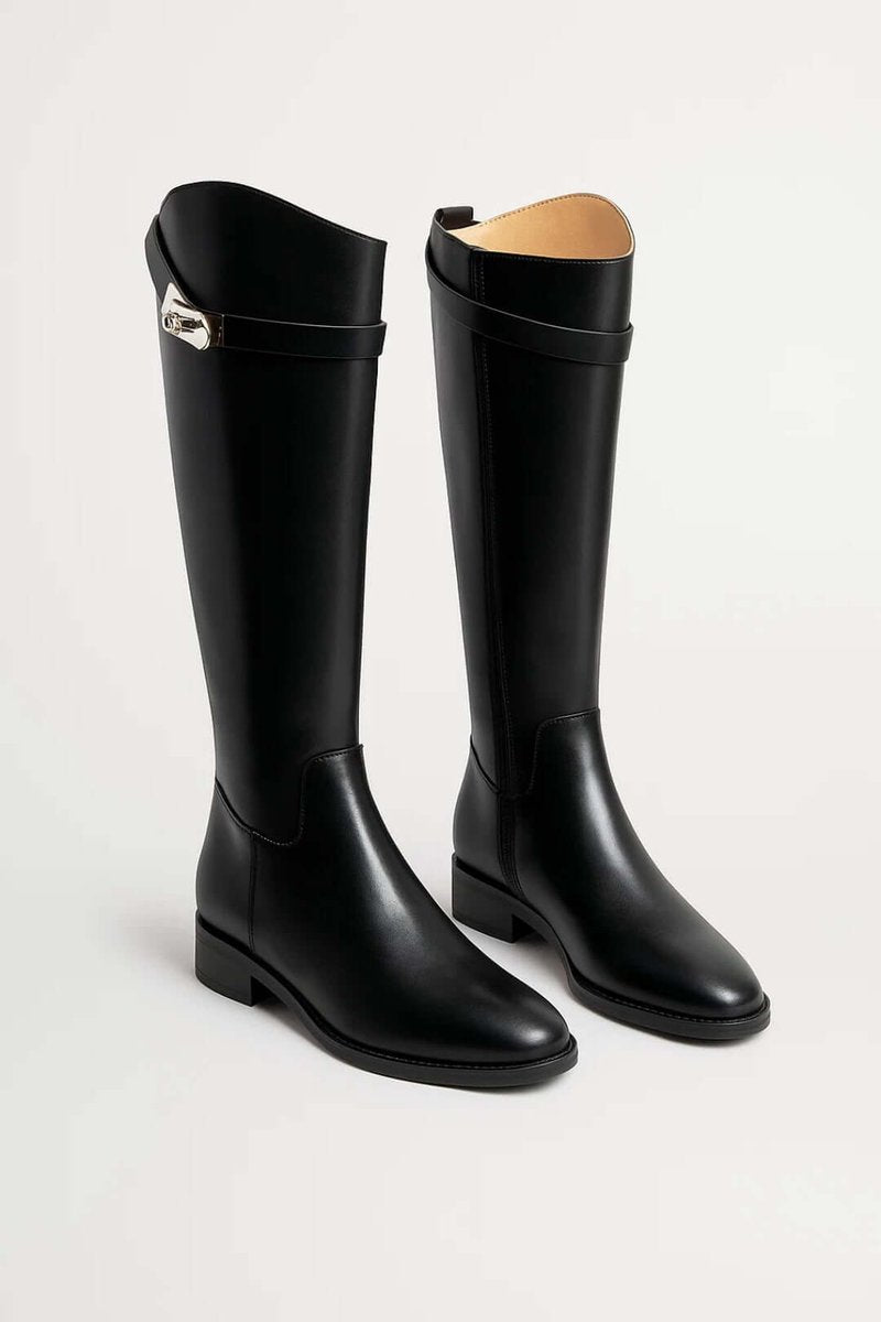 Sophie | Women's Premium Leather Knee-High Boots Buckle Detail