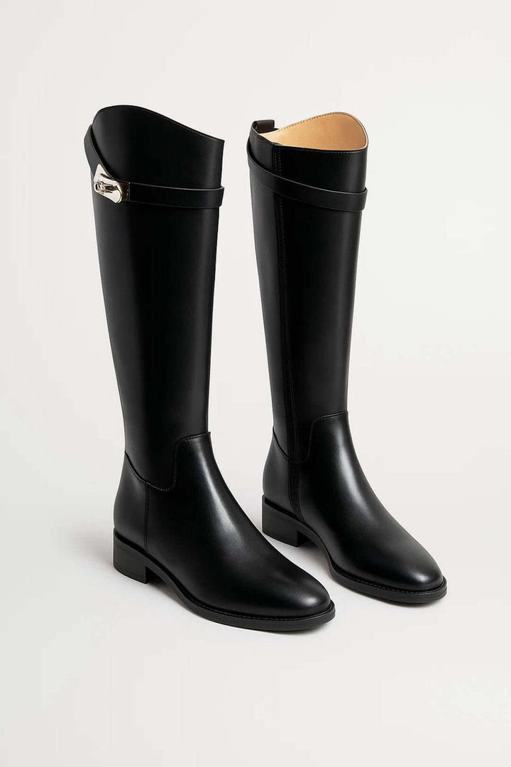 Sophie | Women's Premium Leather Knee-High Boots Buckle Detail