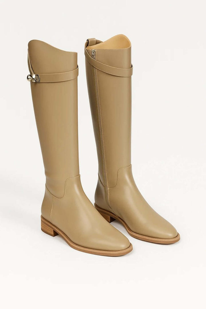 Sophie | Women's Premium Leather Knee-High Boots Buckle Detail
