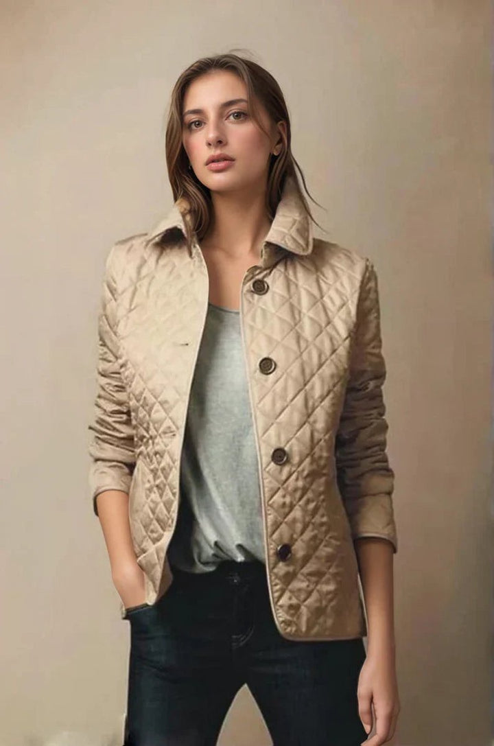 Olivia | Women's Quilted Diamond-Pattern Lightweight Ladies Puffer Jacket Coat