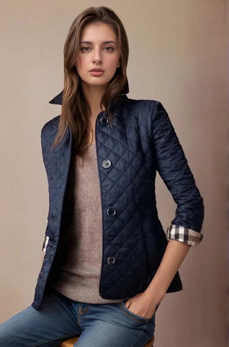 Olivia | Women's Quilted Diamond-Pattern Lightweight Ladies Puffer Jacket Coat