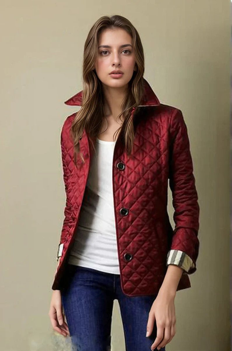 Olivia | Women's Quilted Diamond-Pattern Lightweight Ladies Puffer Jacket Coat