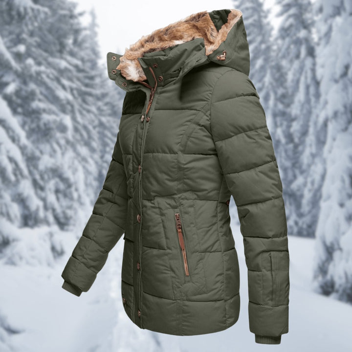 Sienna | Women's Quilted Hooded Ladies Puffer Jacket Faux Fur Trim Coat