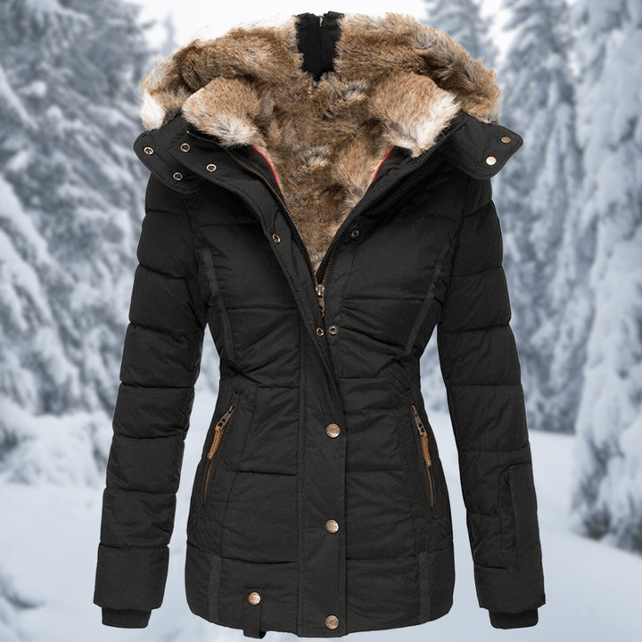 Sienna | Women's Quilted Hooded Ladies Puffer Jacket Faux Fur Trim Coat